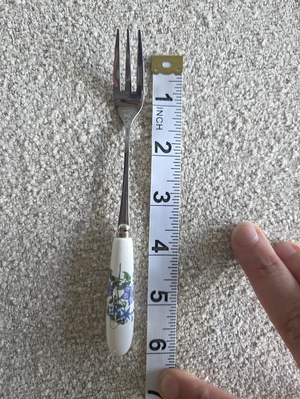 Portmeirion Botanic Garden Set of 6 Pastry Dessert Forks Porcelain Handle Box